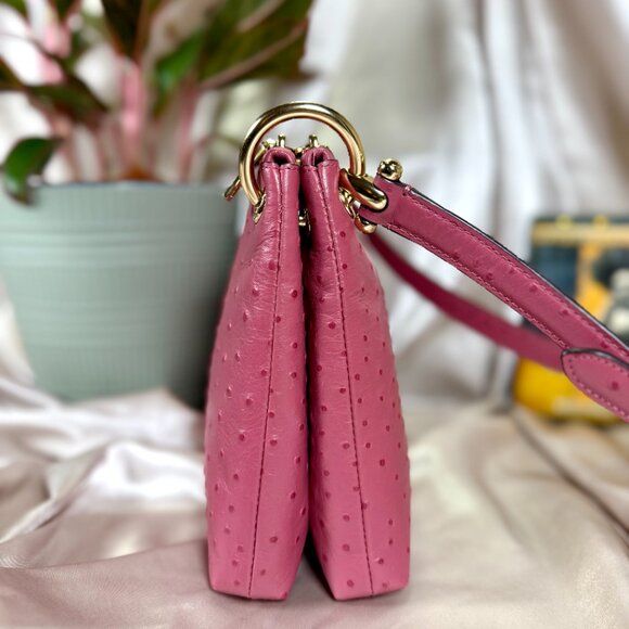Coach Mia Crossbody – Ostrich-Embossed Leather in Pink (Style No. F76644) - Picture 6 of 14